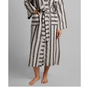Brand New Parachute Women’s Linen Robe – Gray Stripe | Size: medium